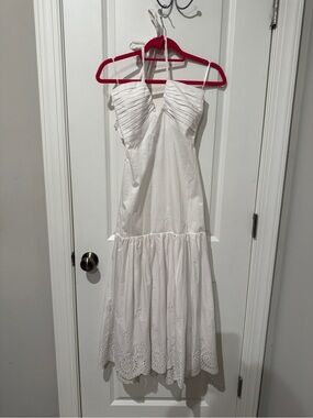 Jason Wu White Tiered Eyelet Maxi with Spaghetti Straps